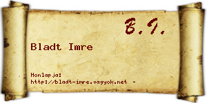 Bladt Imre névjegykártya